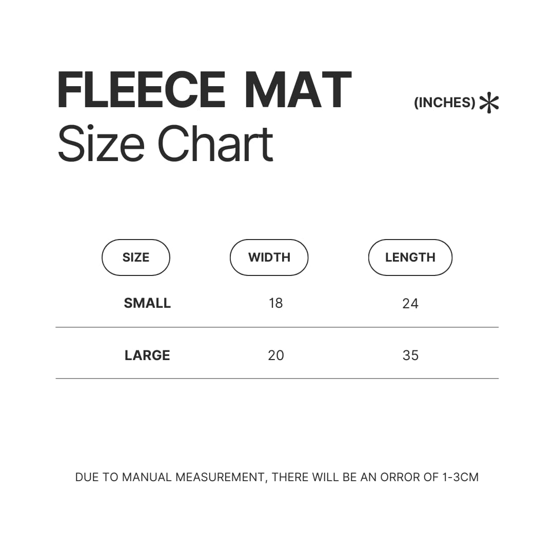 Fleece Mat Size Chart - Cookie Run Kingdom Store