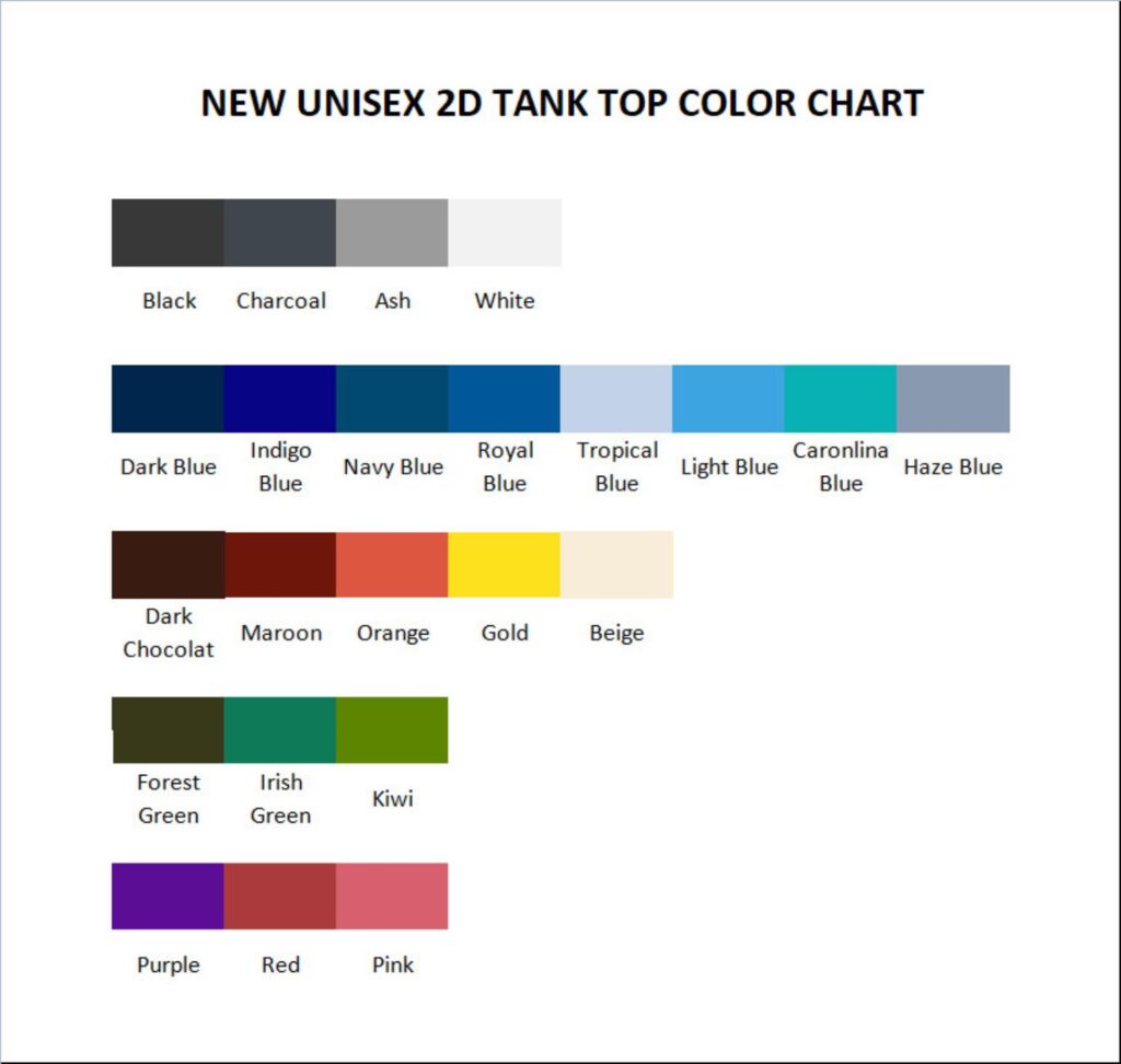 tank top color chart 1 - Cookie Run Kingdom Store