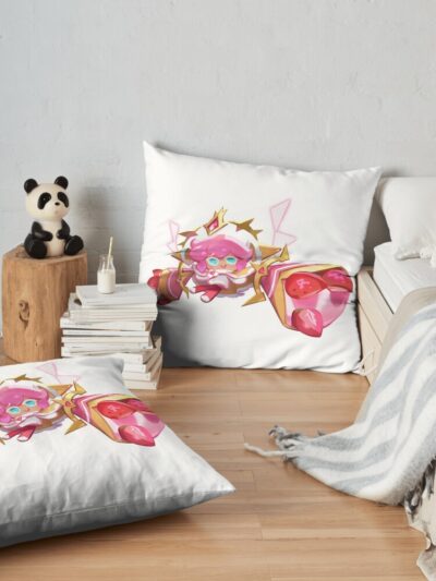 Strawberry Crepe Throw Pillow Official Cookie Run Kingdom Merch