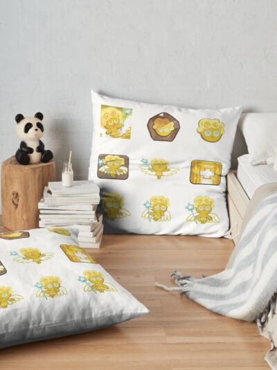 Angel Cookie! Cookie Run Kingdom Sticker Pack Throw Pillow Official Cookie Run Kingdom Merch