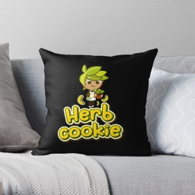 Herb Cookie - Cookie Run Kingdom Throw Pillow Official Cookie Run Kingdom Merch