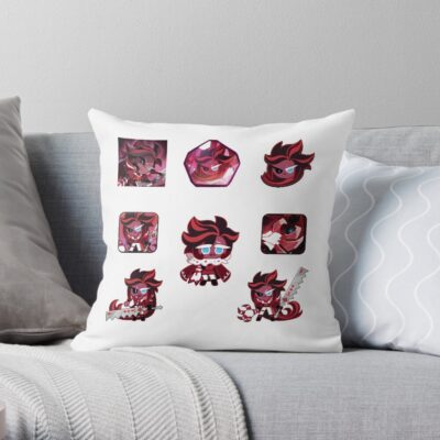 Red Velvet Cookie! Cookie Run Kingdom Sticker Pack Throw Pillow Official Cookie Run Kingdom Merch