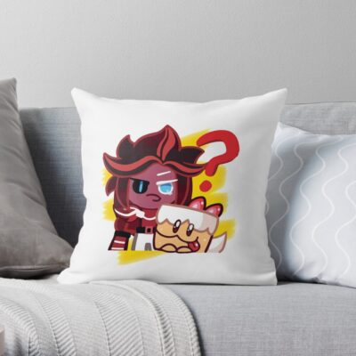 Cookie Run Kingdom Red Velvet Cookie Line Sticker Throw Pillow Official Cookie Run Kingdom Merch