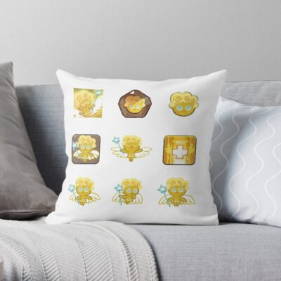 Angel Cookie! Cookie Run Kingdom Sticker Pack Throw Pillow Official Cookie Run Kingdom Merch