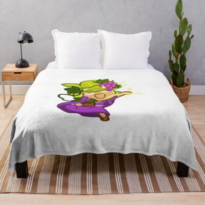 Cute Herb Cookie - Cookie Run Kingdom Character Throw Blanket Official Cookie Run Kingdom Merch