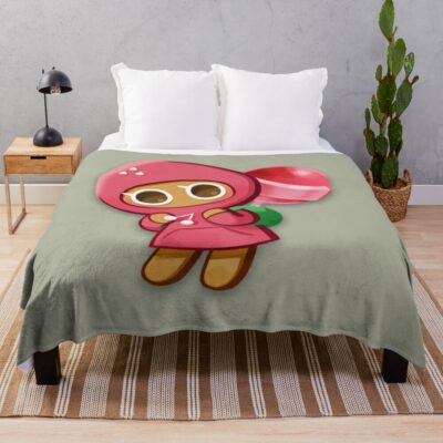 Strawberry Cookie! Kingdom Of Cookie Run Throw Blanket Official Cookie Run Kingdom Merch