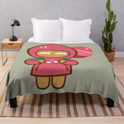 Strawberry Cookie! Cookie Run Kingdom Throw Blanket Official Cookie Run Kingdom Merch