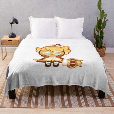 Cute Custard Cookie - Cookie Run Kingdom Throw Blanket Official Cookie Run Kingdom Merch