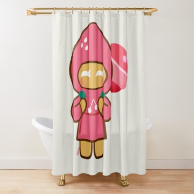 Strawberry Cookie! Cookie Run Kingdom Shower Curtain Official Cookie Run Kingdom Merch