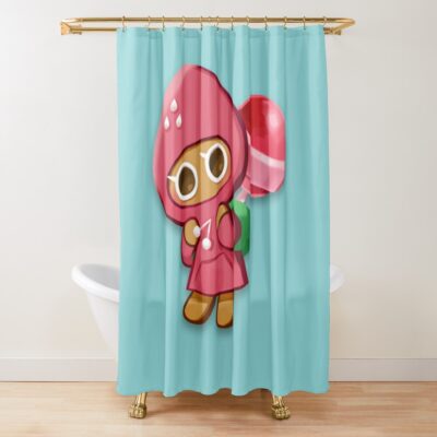 Strawberry Cookie! Kingdom Of Cookie Run Shower Curtain Official Cookie Run Kingdom Merch