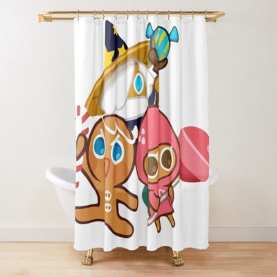 Gingerbrave And Strawberry Cookie Cookie Run Kingdom Shower Curtain Official Cookie Run Kingdom Merch