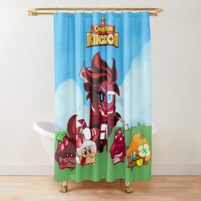 Cookie Run Kingdom Red Velvet With Powers Shower Curtain Official Cookie Run Kingdom Merch